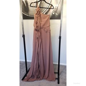 Lush Asymmetrical Long Dress with High Sexy Slit 💛Wedding/Summer Cocktail Dress